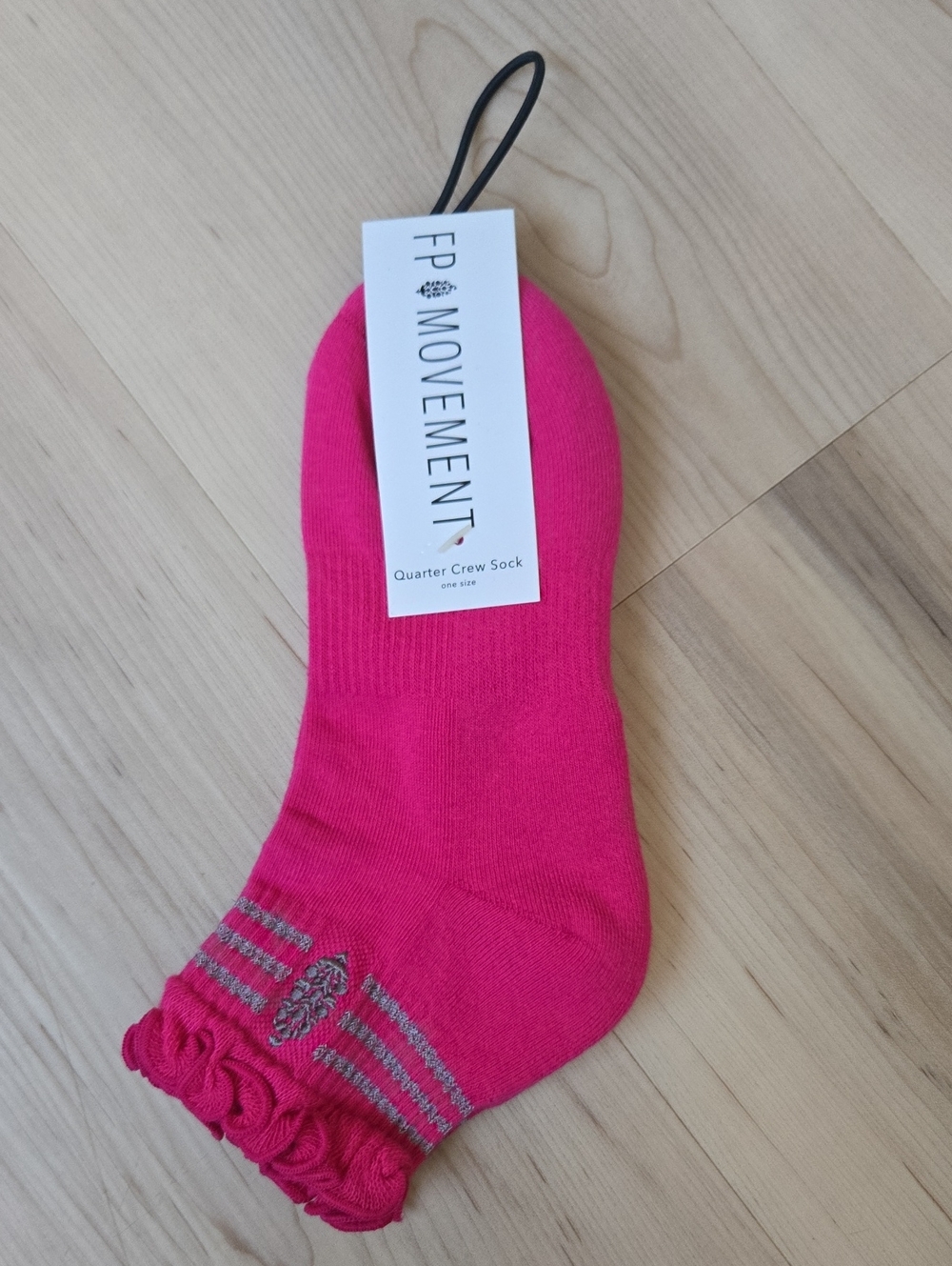 NWT FP Movement Quarter Crew Socks, Pink/Grey
